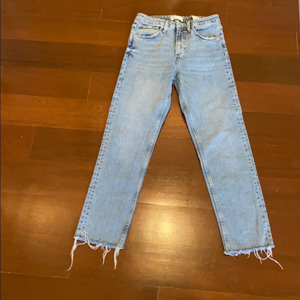 Painted back pocket Zara jeans